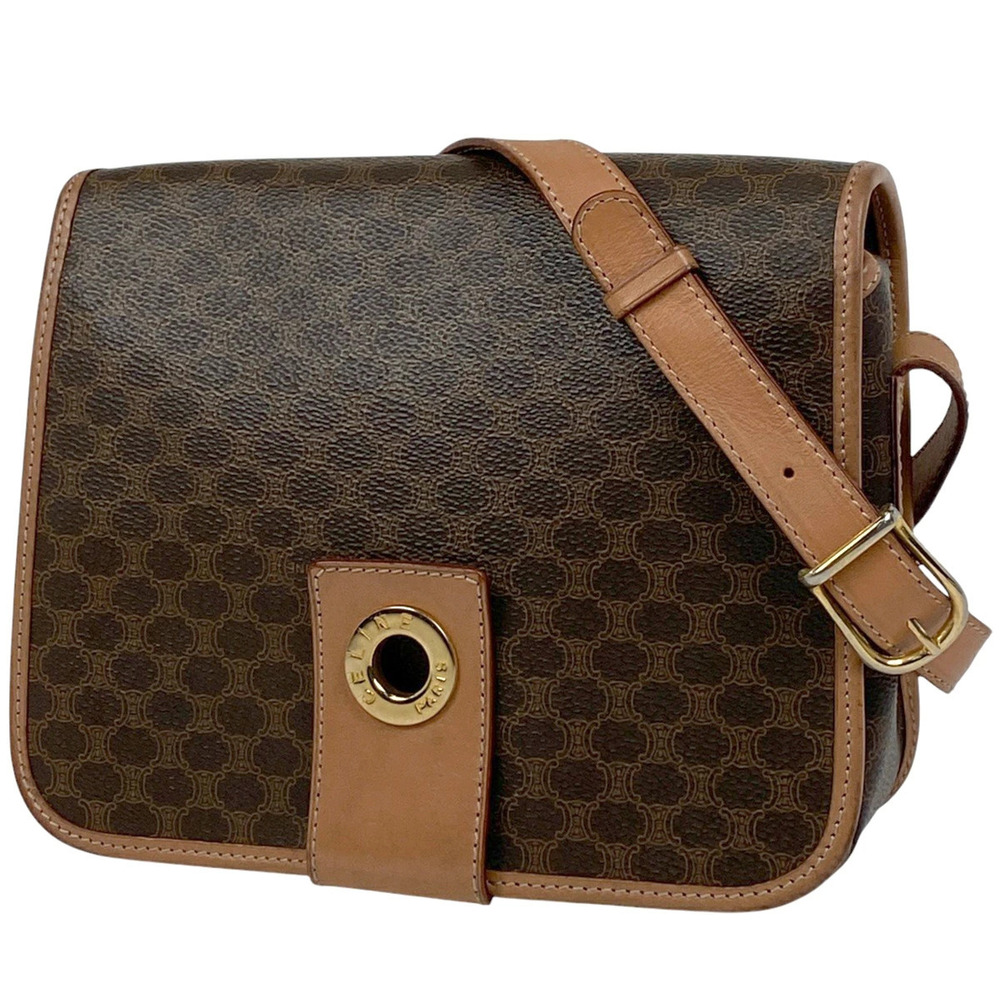 Celine Macadam shoulder bag cross Body Bum Crossbody Belt canvas brown